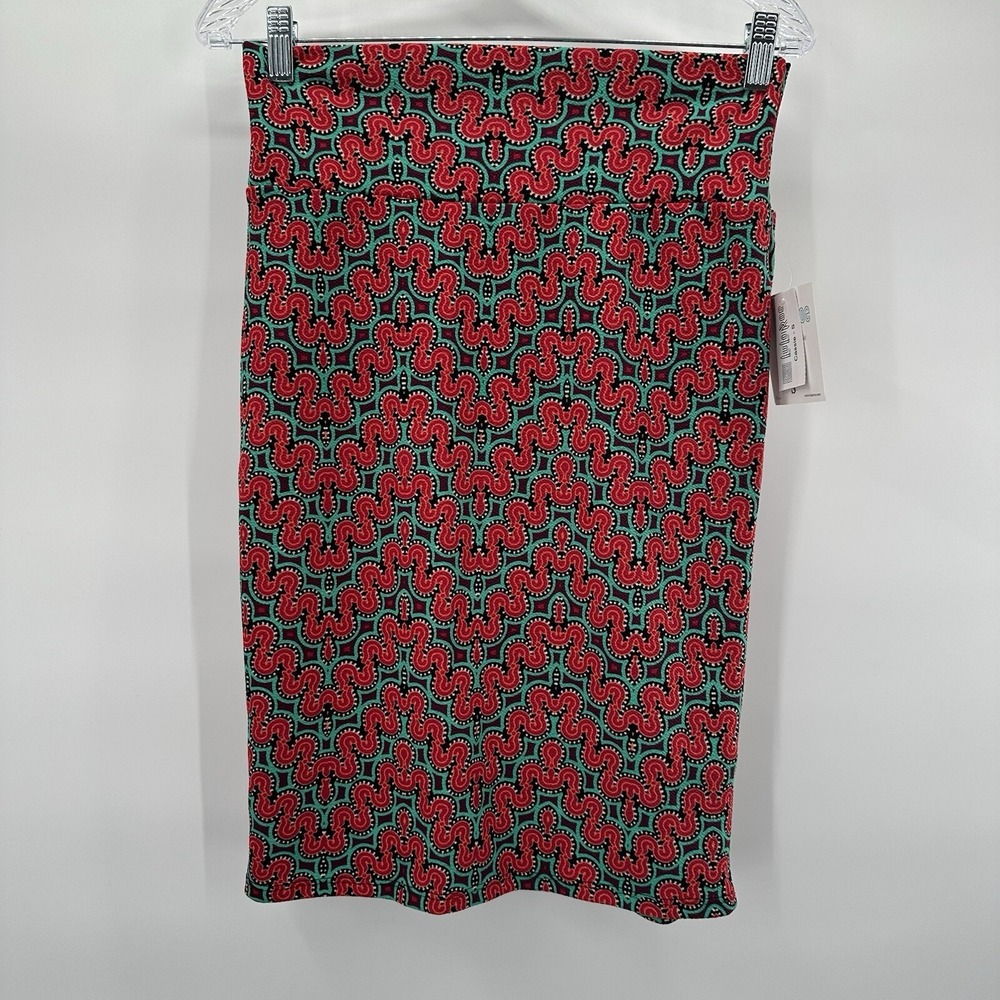 Lularoe Skirt Womens Small Multicolor Art Cassie Pencil Stretch Pull on Textured